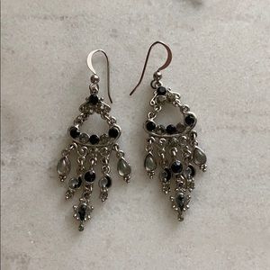 Chandelier Earrings - Black and Silver
